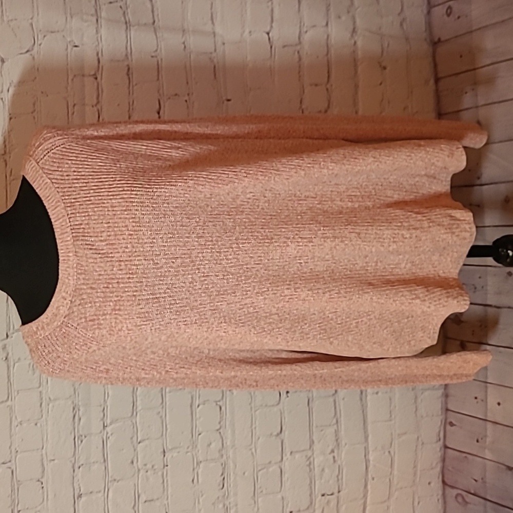 LOFT Dusty Pink Cream Back Bow Coquette Girly Feminine Cotton Sweater XL